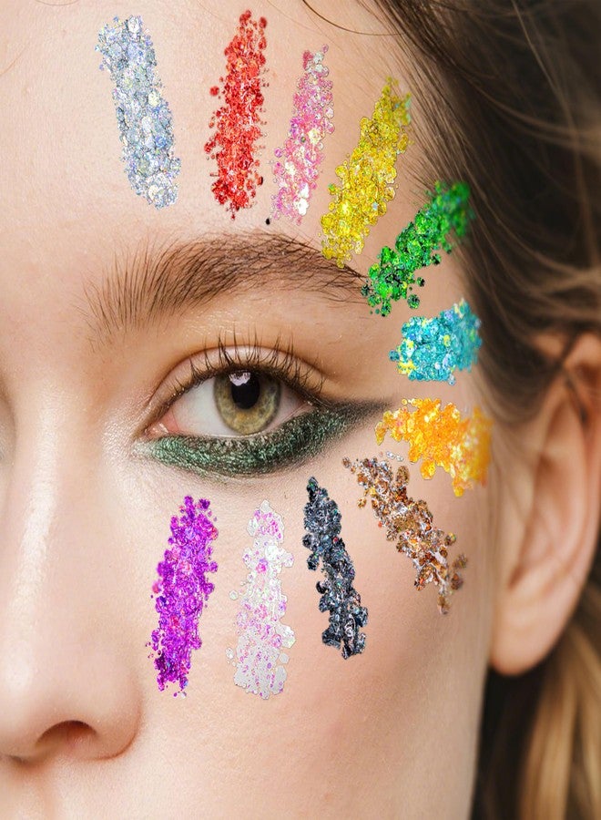 Estanoite Body Glitter Face Glitter Makeup Festival Glitter, 20 Colors Face and Body Glitter Gel, Hair Glitter Gel, Body Makeup - Image 2